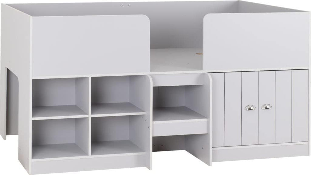 Bed With Storage 3ft Single Children Mid Sleeper Bed Frame In Dove Grey