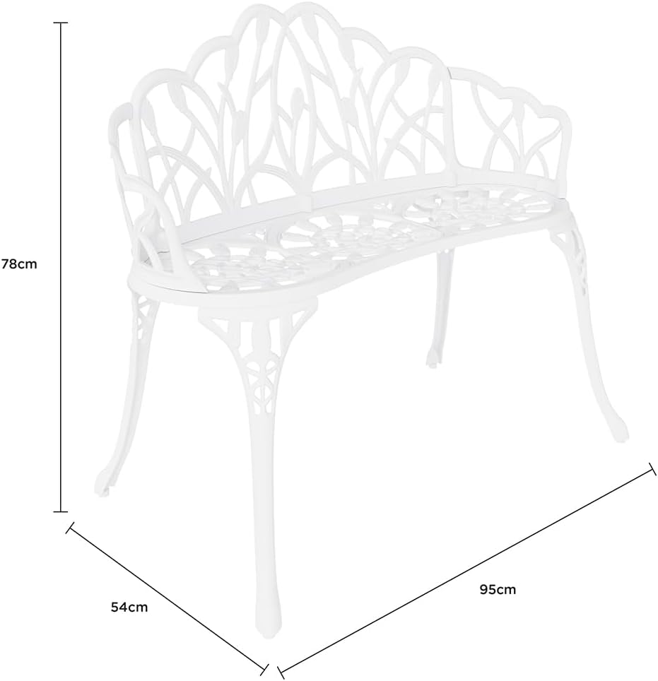 Aluminium White Tulip Bench