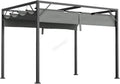 Pergola Gazebo 180g PE Polyester UV-Resistant Backyard Garden Sun Shade Roof Shelter Porch Awning Retractable Slide Canopy Outdoor Grape Trellis Patio 3X2M Grey