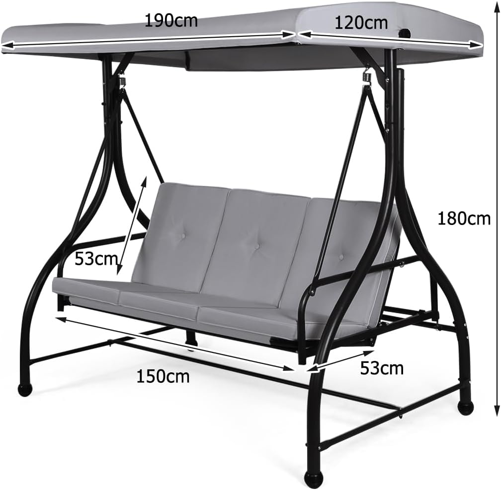 3 Seater Garden Swing Chair
