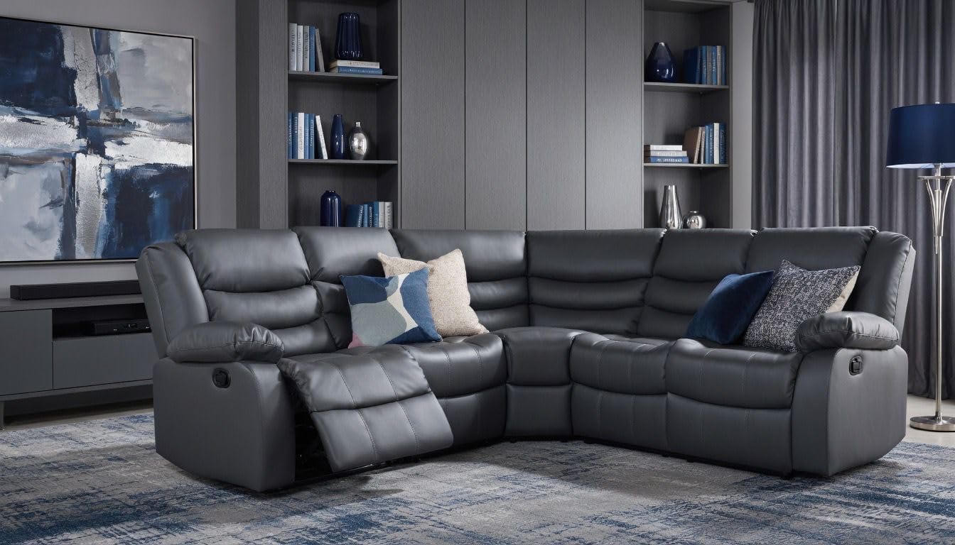 Grey Leather Corner (230cmx230cm)