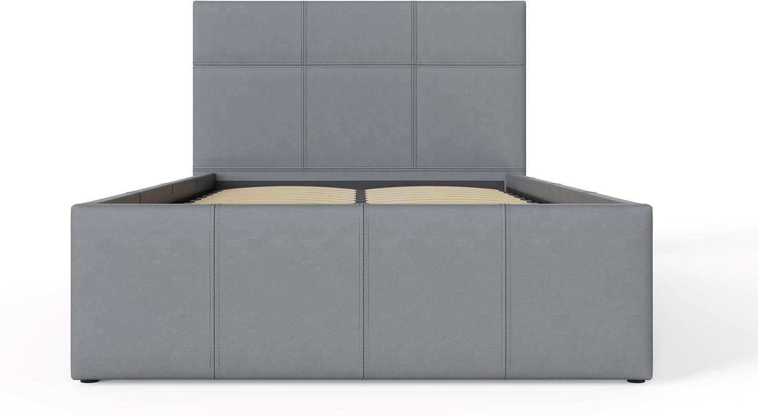 Single Grey Upholstered Fabric Ottoman Bed Frame