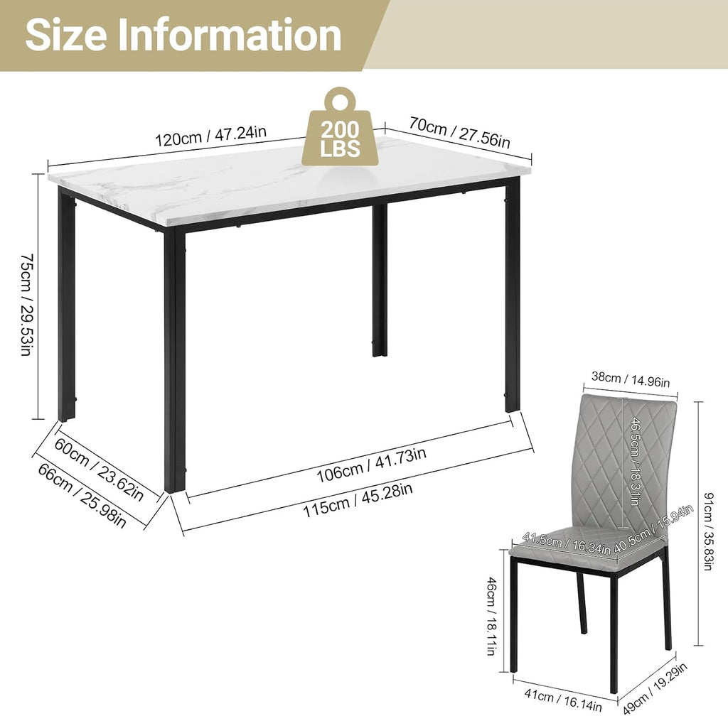 Hello-5ive Dining Table and Chairs Set 6