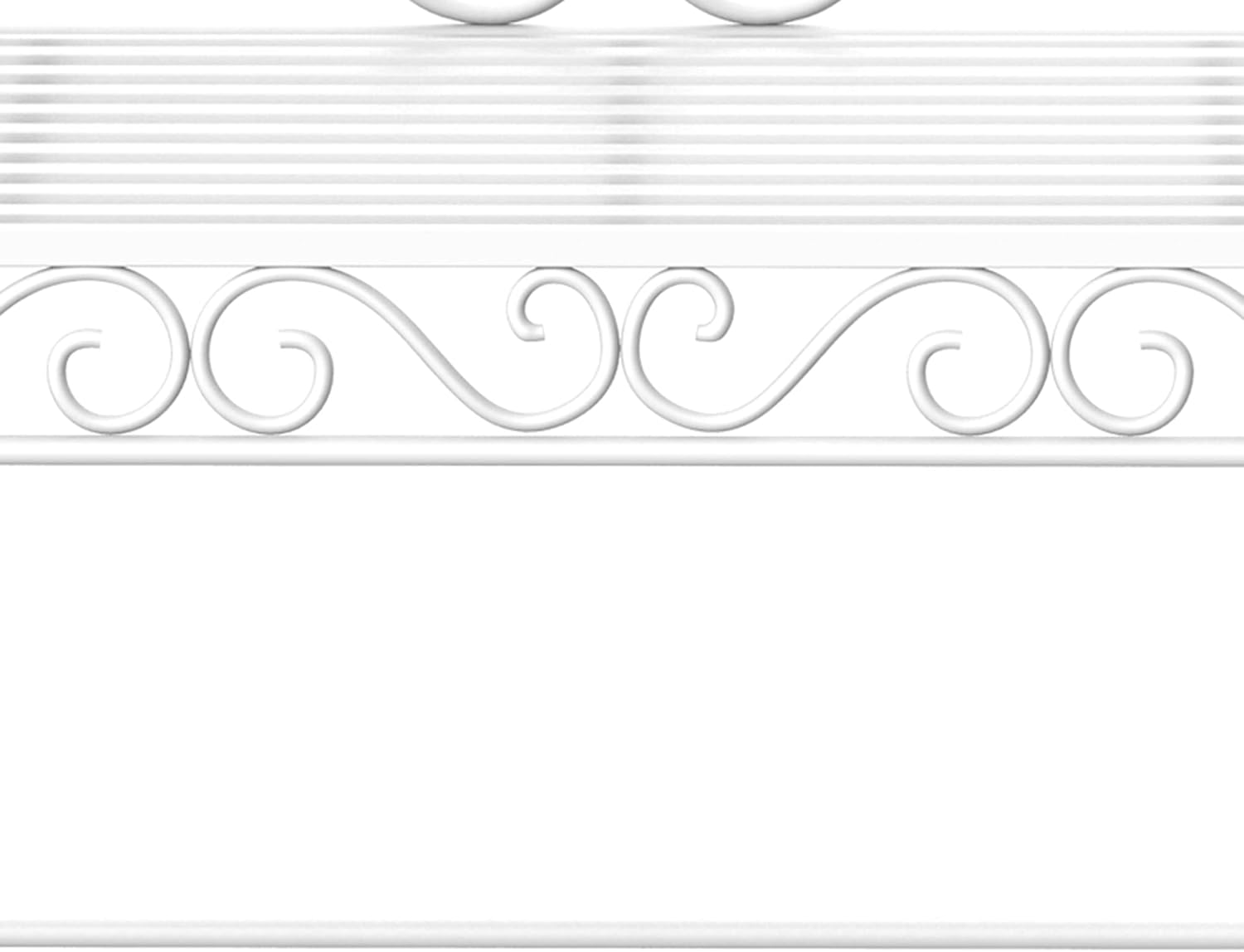 Garden 2 Seater Metal Bench Park Seating Outdoor Furniture Chair w/Decorative Backrest White