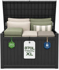 870L XXL Recycled Lockable Outdoor Garden Storage Box &amp; Bench Seat