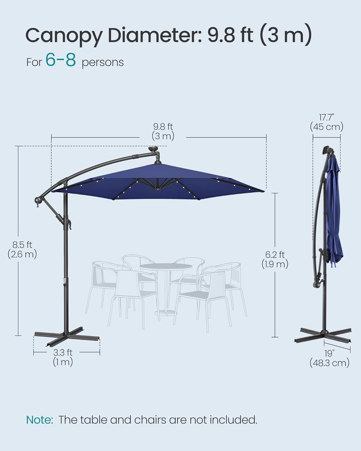 Garden Patio Parasol Umbrella with Base