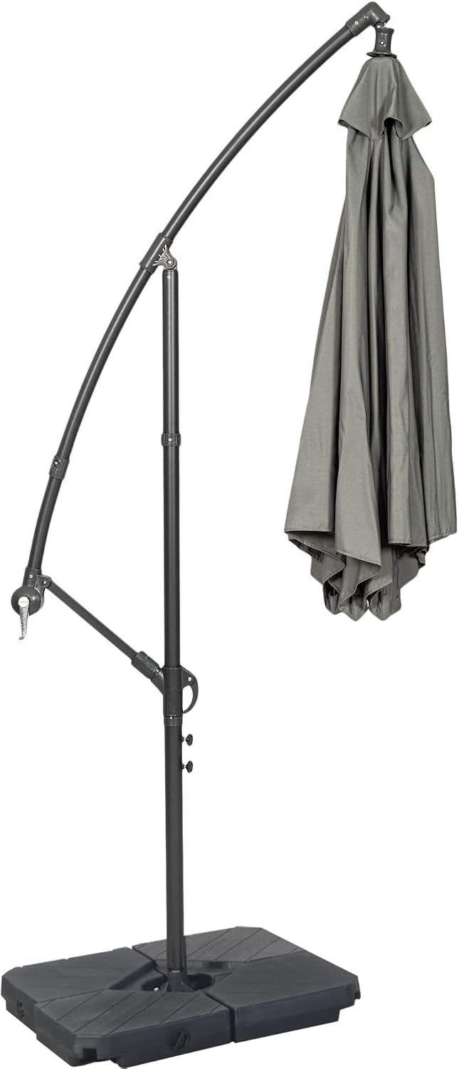 3m Cantilever Banana Parasol - Hanging Parasol with Crank Handle - Outdoor Garden and Patio Sun Shade - with PVC Coated Cover