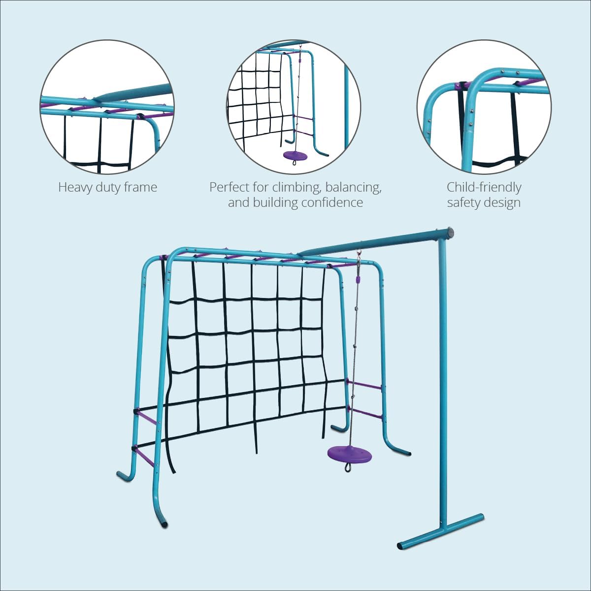 Outdoor Metal Climbing Frame with Monkey Bars