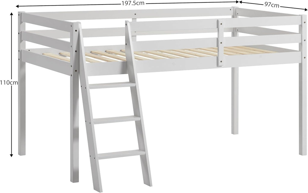 Single Bunk Bed Frame with Ladder