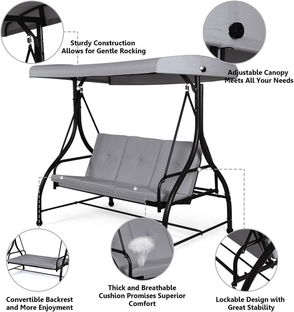3 Seater Garden Swing Chair