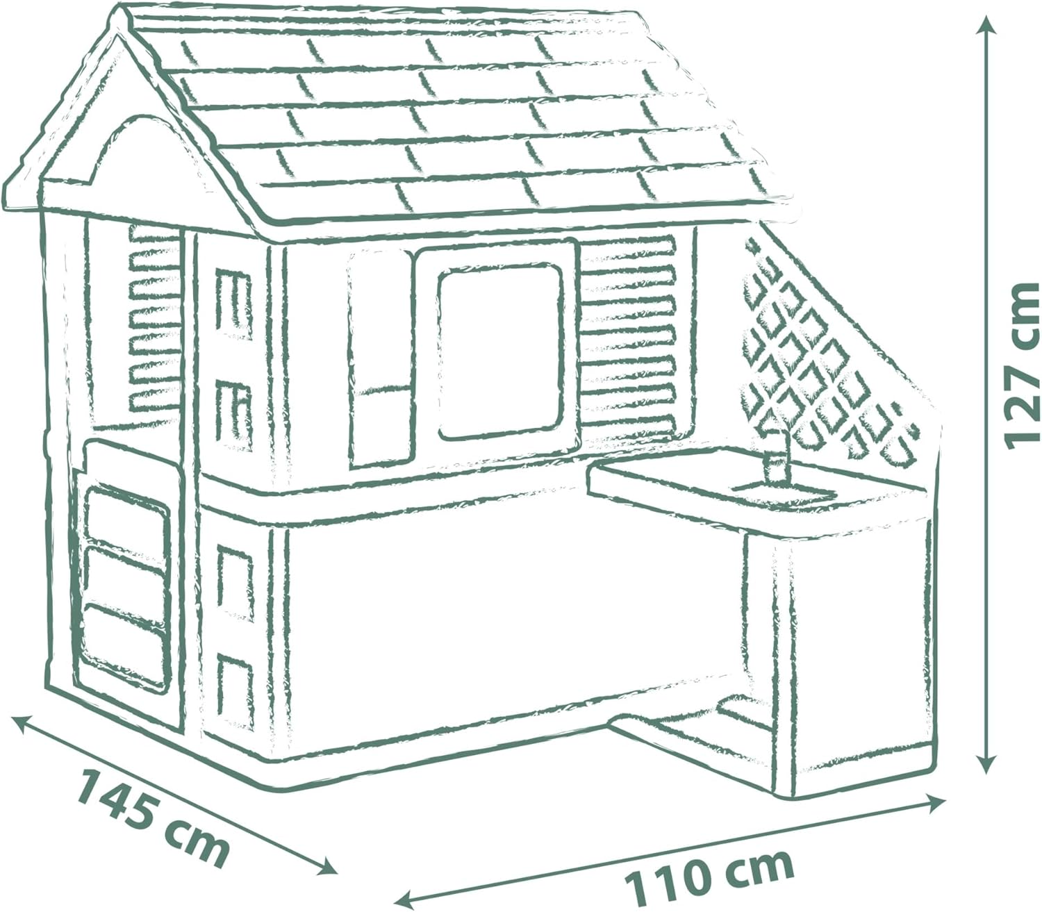 PLAYHOUSE + KITCHEN PLAYHOUSE. Indoor/outdoor sustainable play with 51% recycled material