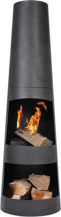 Circo - Steel Chiminea - Patio Heater - Log Burner - Easy to Assemble - Black,