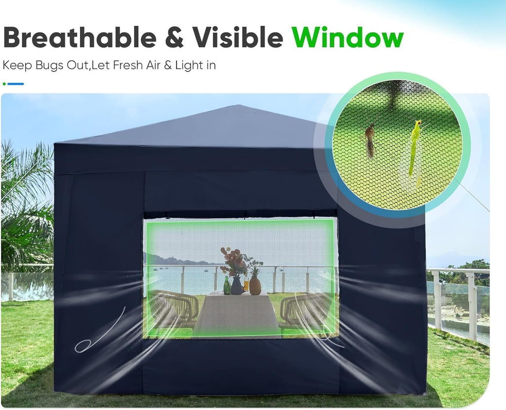3m × 3m Pop-Up Gazebo with Mesh Window Sides