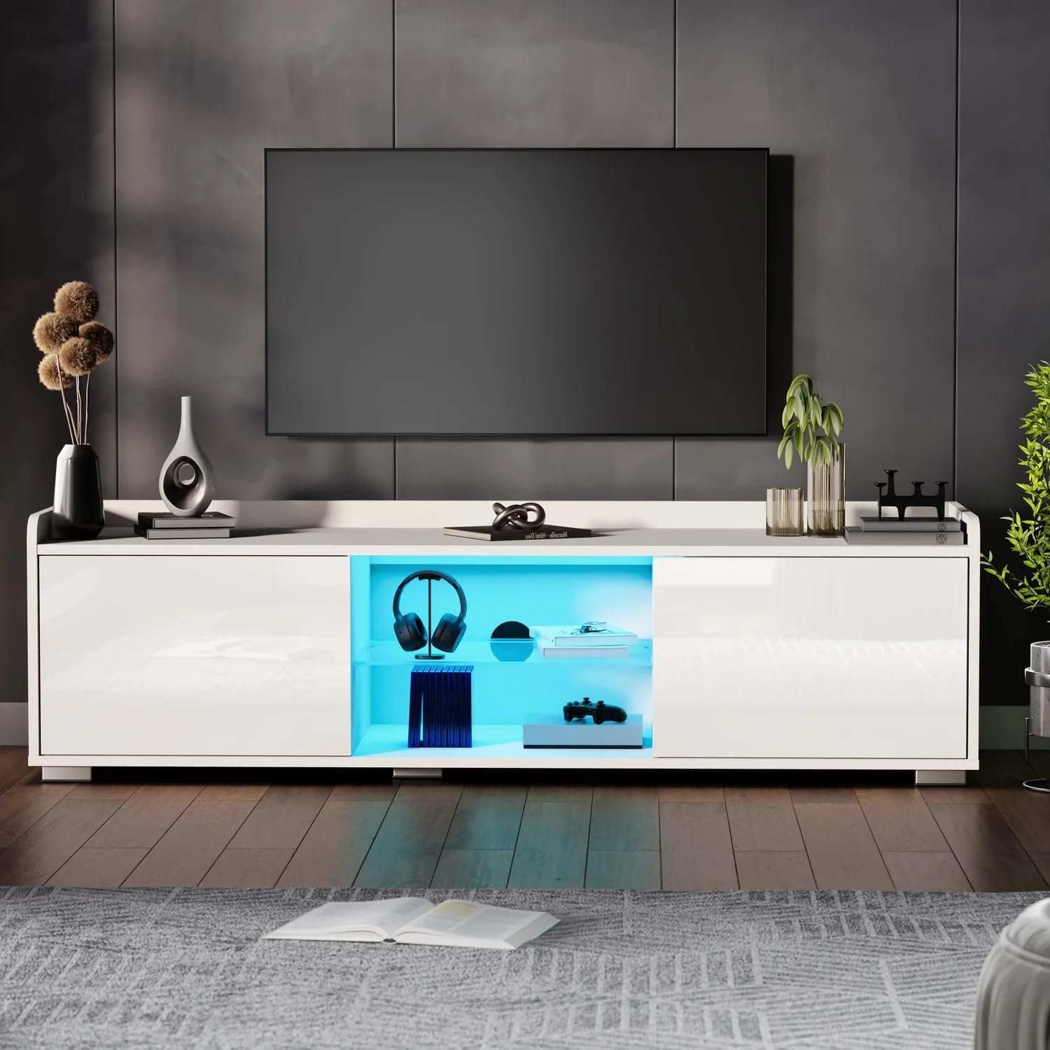 140cm White TV Unit