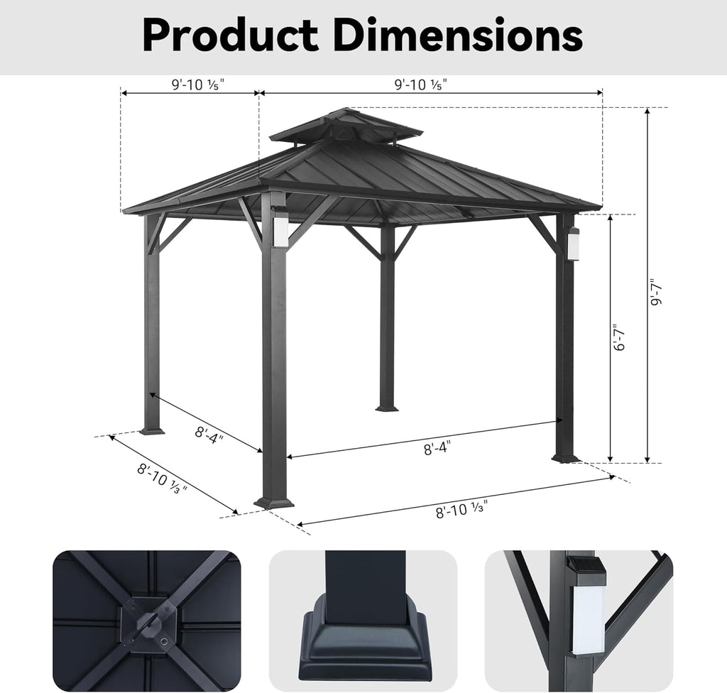 Hardtop Gazebo 3 x 3m
