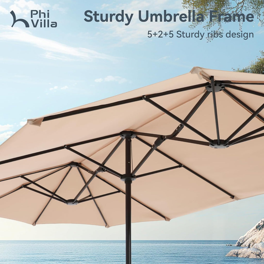 2×3.8m Garden Parasol Umbrella for Sun Protection Patio Outdoor Umbrella Waterproof with Crank