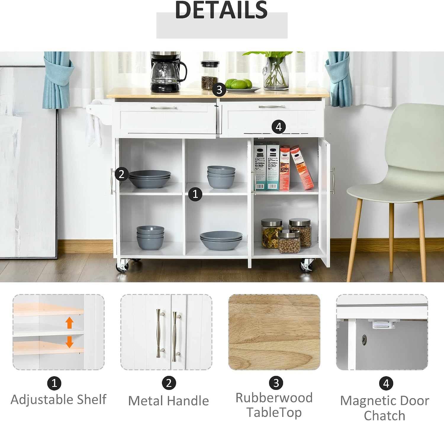 Kitchen Island Utility Cart