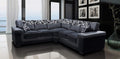 Harmony Corner Sofa Black Faux Leather Fabric Settee