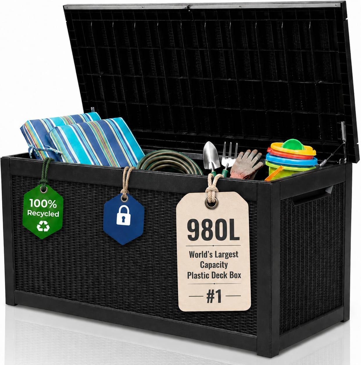 980L XXL Garden Storage Box &amp; Bench Seat