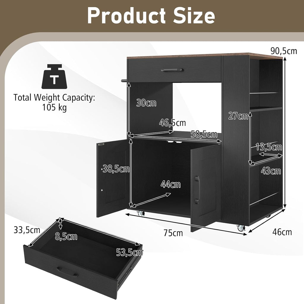 Kitchen Storage Trolley on Wheels