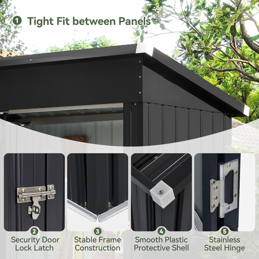 5x3ft (Overall Dimensions) Metal Garden Shed