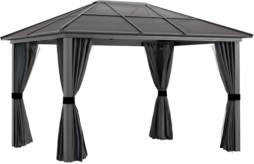 3 x 3.6m Hardtop Gazebo with UV Resistant Polycarbonate Roof &amp; Aluminium Frame