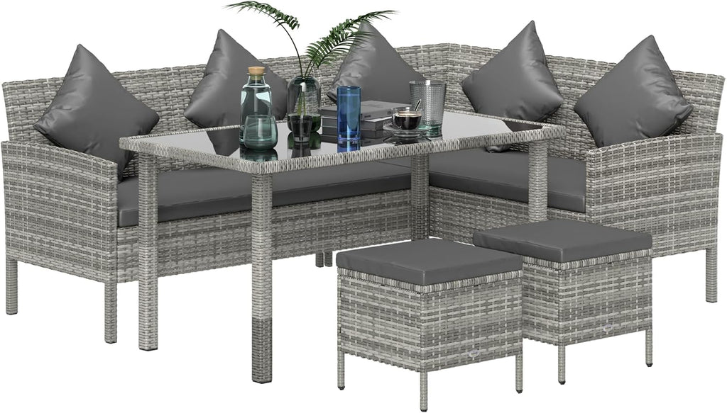 5 Pieces Rattan Garden Furniture Set
