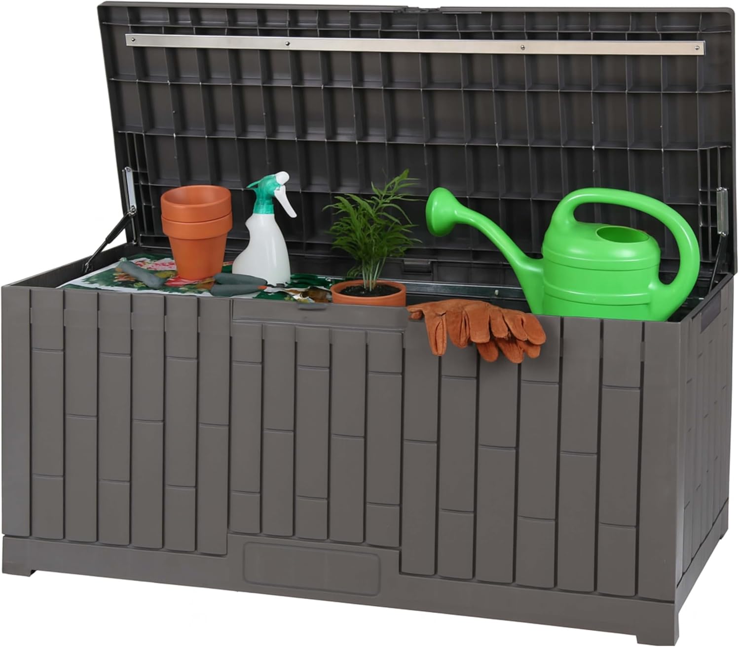 Outdoor Storage Box Waterproof Deck Box for Garden Tools Patio Cushions Toys Logs Coal and Pool Accessories Lockable Indoor Outdoor Storage for Supplies &amp; Essentials (100 Gallon)