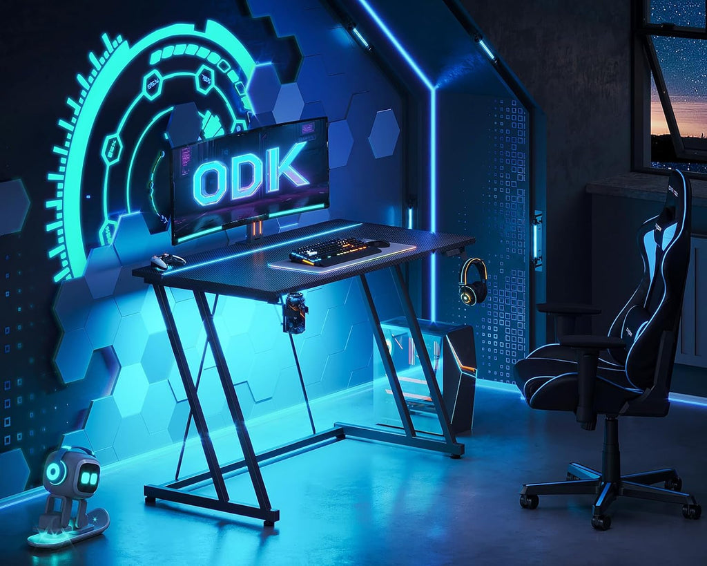 Gaming Desk with LED Lights