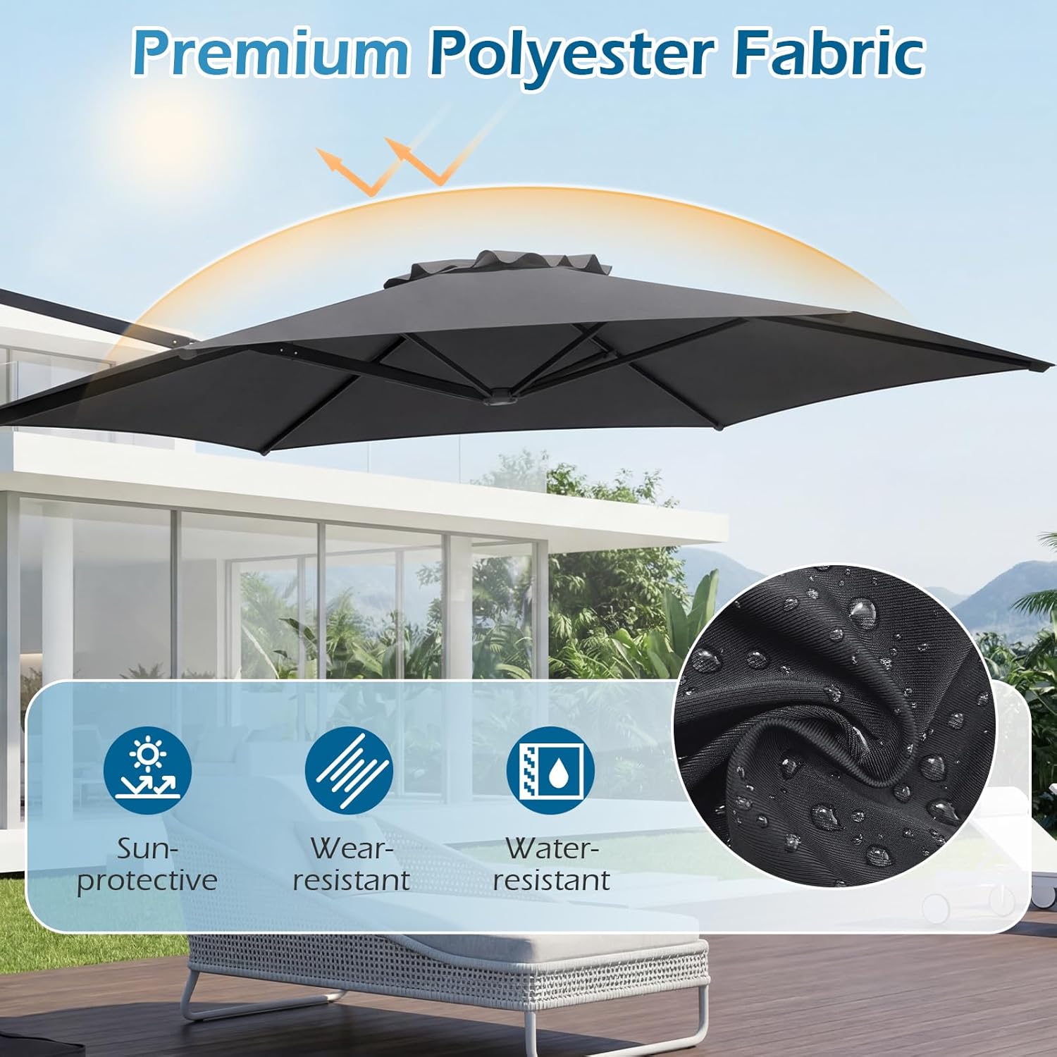 3M Patio Cantilever Umbrella