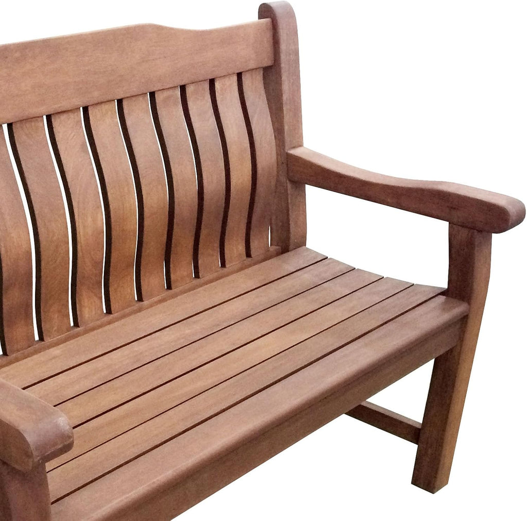 2 Seat Wooden Garden Bench - 120cm Outdoor Patio Seating