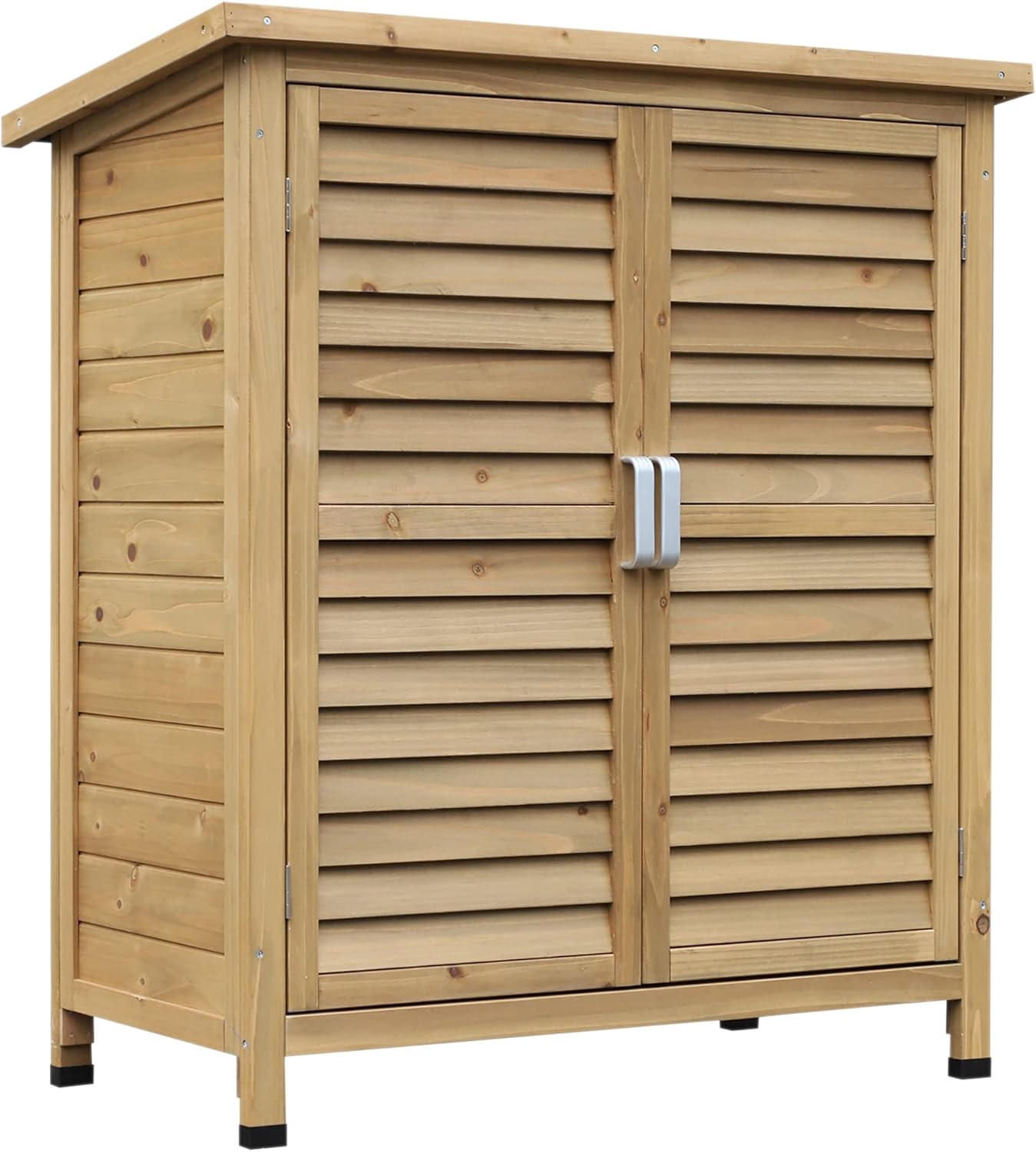 Garden Shed Wooden Garden Storage Shed 2 Door Unit Solid Fir Wood Garage Tool Organisation Cabinet