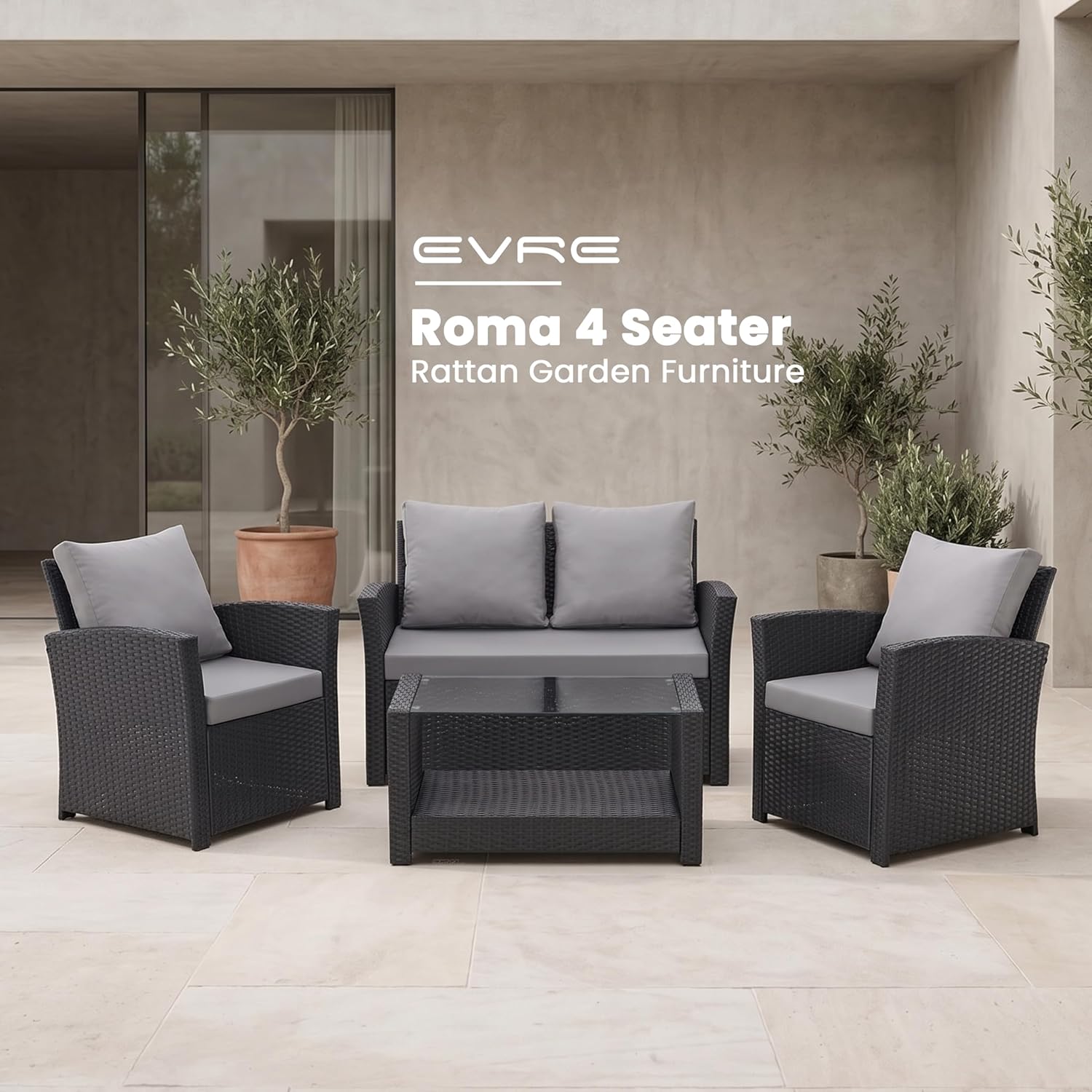 4-Seater Rattan Garden Patio Furniture Set