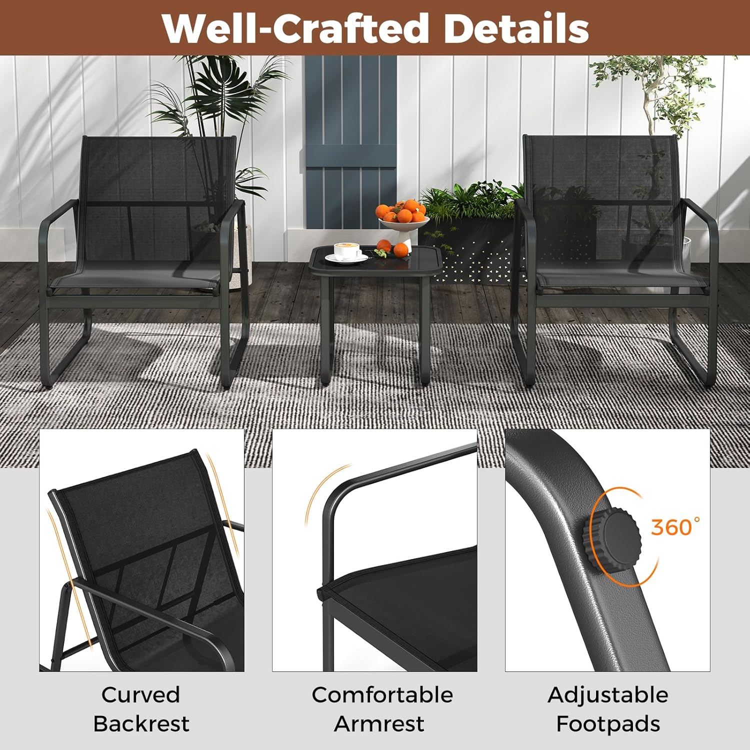 3-Piece Patio Bistro Set
