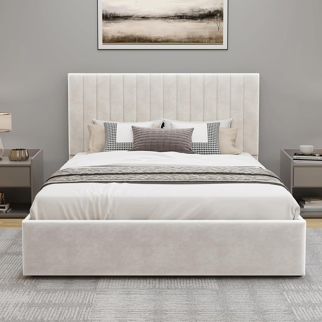 Ottoman Bed Frame Gas Lift Up Storage Bed
