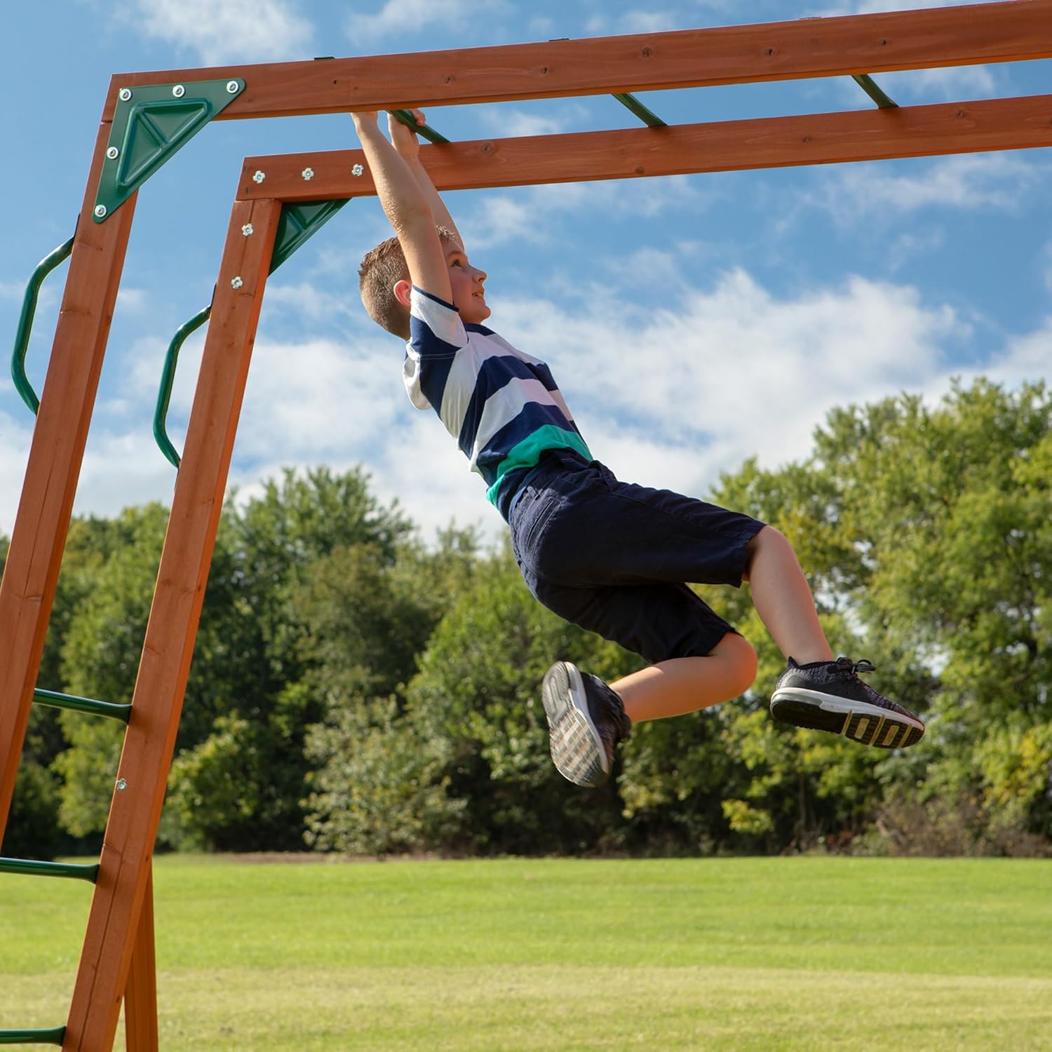 II Wooden Climbing Frame &amp; Swing Set with Slide