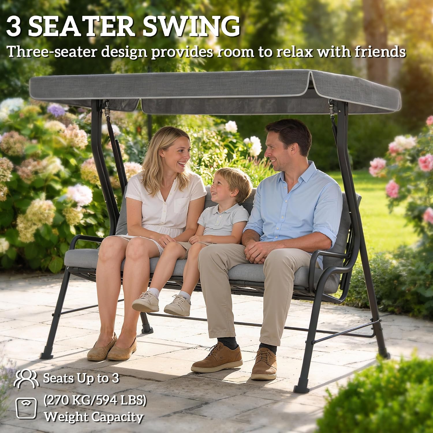 3-Seater Garden Swing Chair