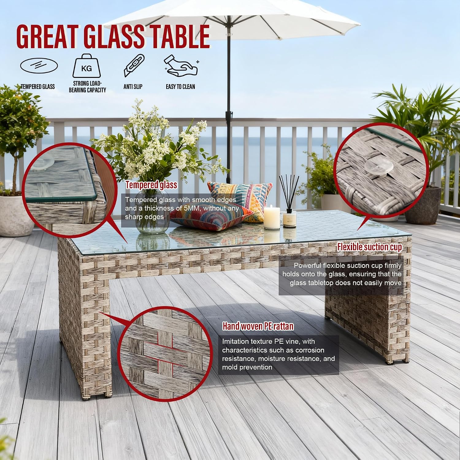 8-Seater L-Shaped Rattan Corner Sofa Set - All-Weather Wicker Outdoor Patio Garden Furniture with 2 Storage Ottomans