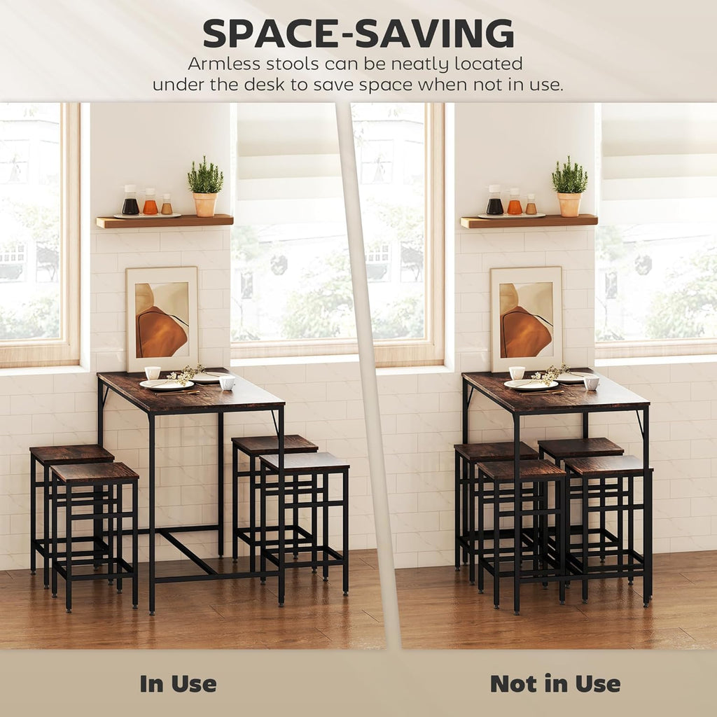 5-Piece Breakfast Bar Table and Stools Set