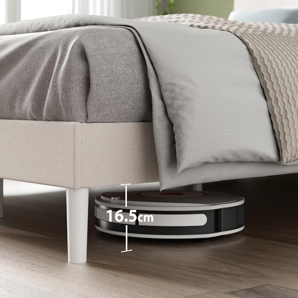 Double Upholstered Bed Frame with Headboard (135 x 190 cm)