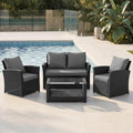 4-Seater Rattan Garden Patio Furniture Set
