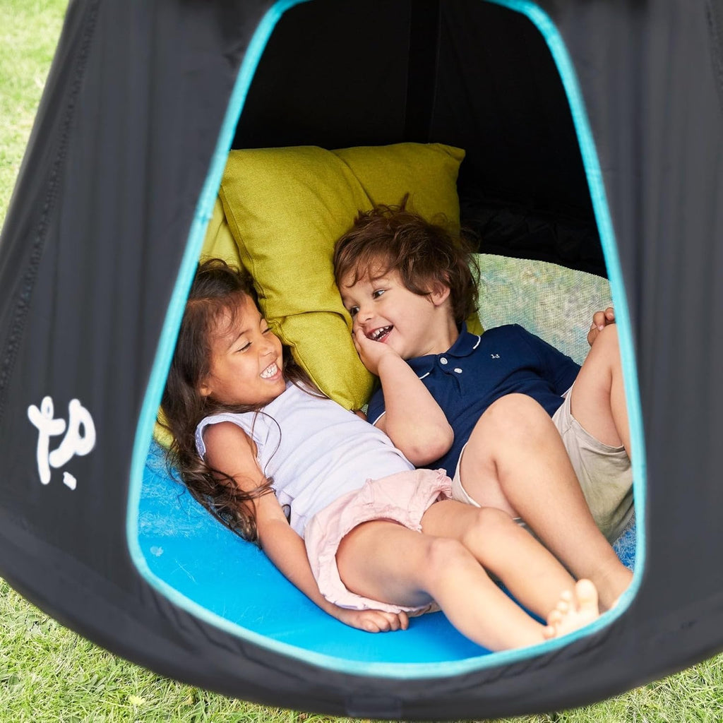 Den &amp; Climbing Frame With Curved Climbing Rungs And Safety Handrails Mesh Den With Door