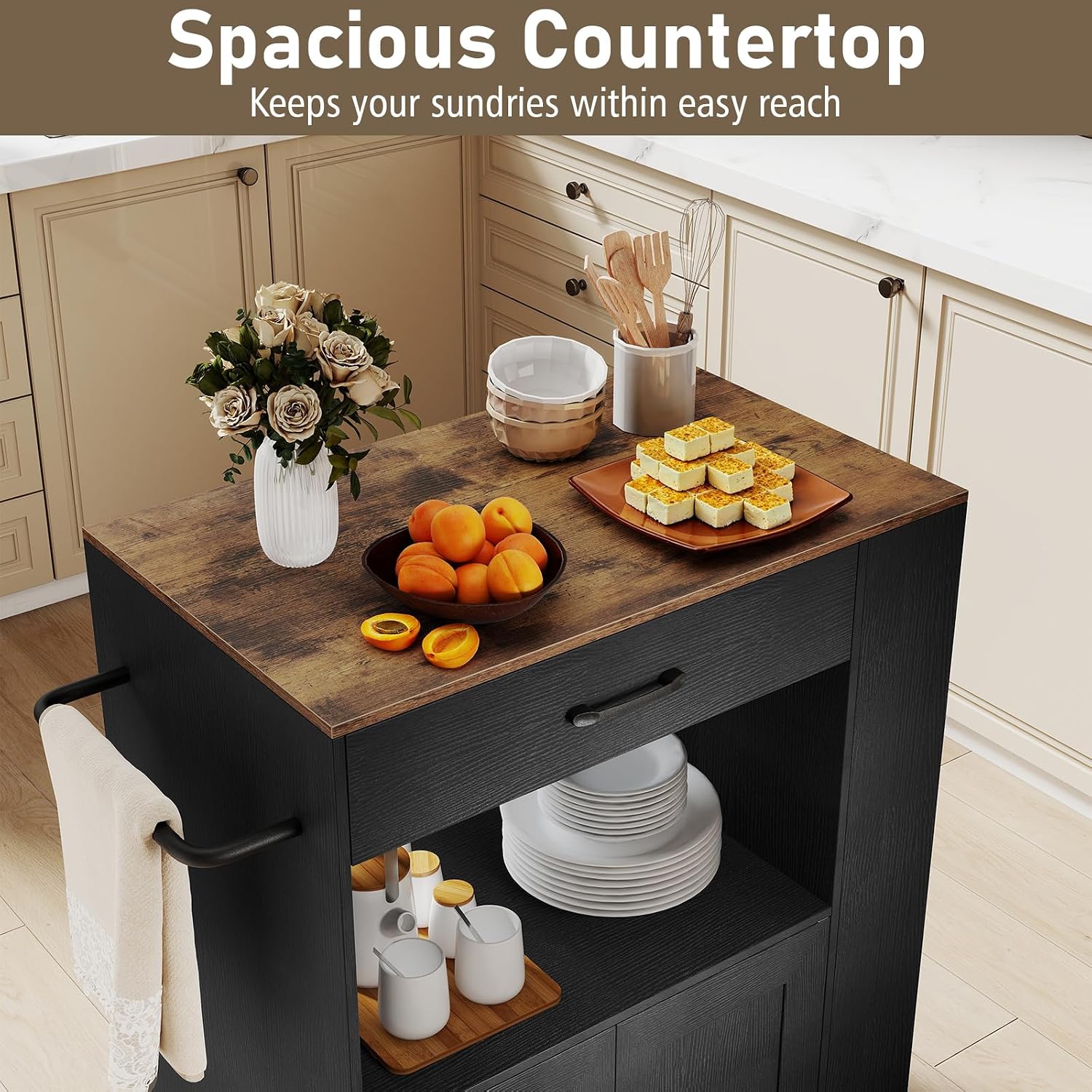 Kitchen Storage Trolley on Wheels