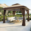 4m × 4m Double-Roof Pop-Up Gazebo with Vented Canopy