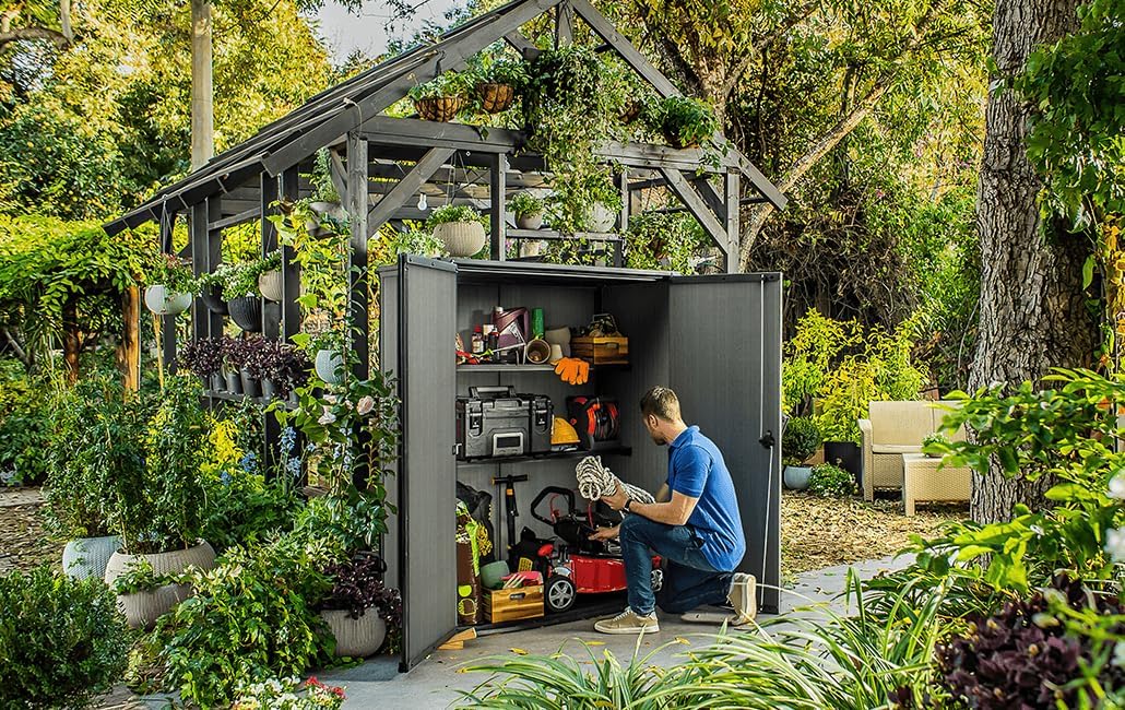 Garden Shed Alto 1400L Grey Storage Compartment Universal Shed