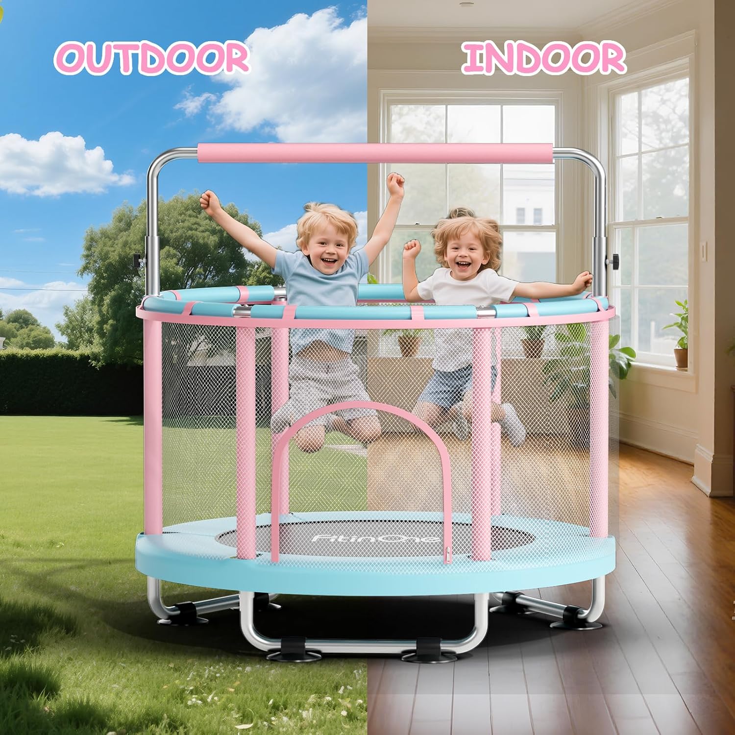 55" Toddler Mini Trampoline for Kids