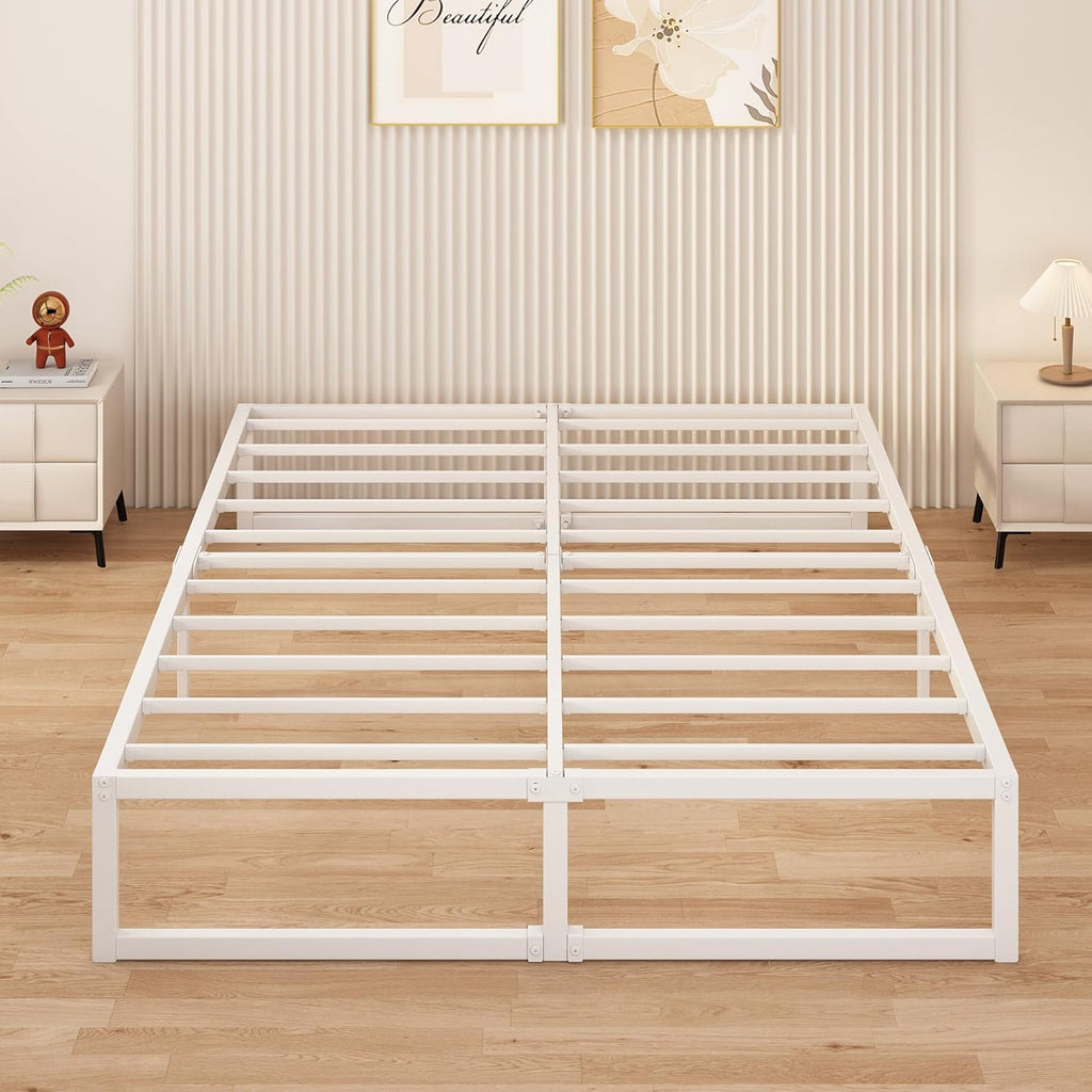 King Size Bed Frame 150x200 cm Metal Platform Bed King with Steel Slat Support