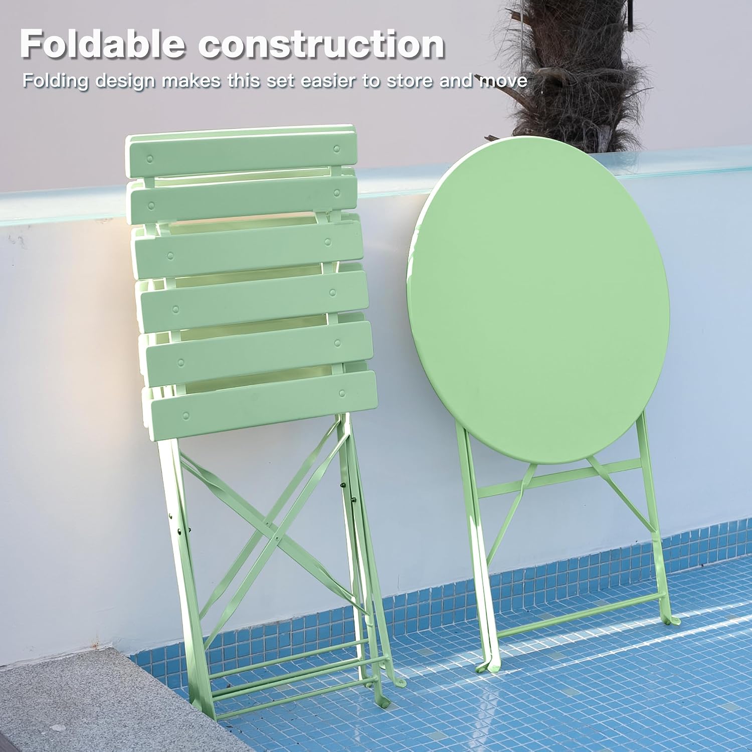Folding Bistro Table and Chairs Set of 2