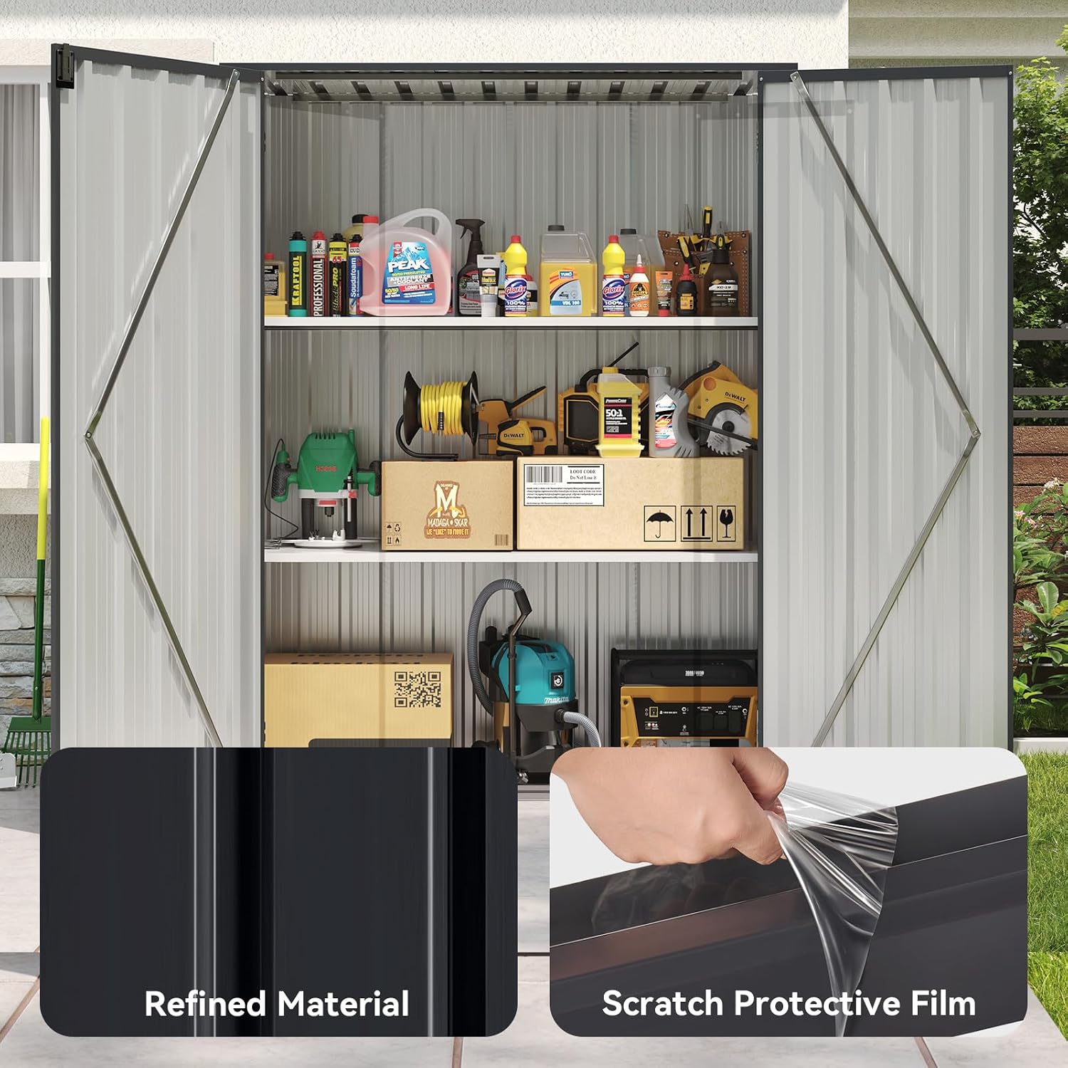 5×1.5ft Garden Storage Cabinet with 2 Adjustable Shelves