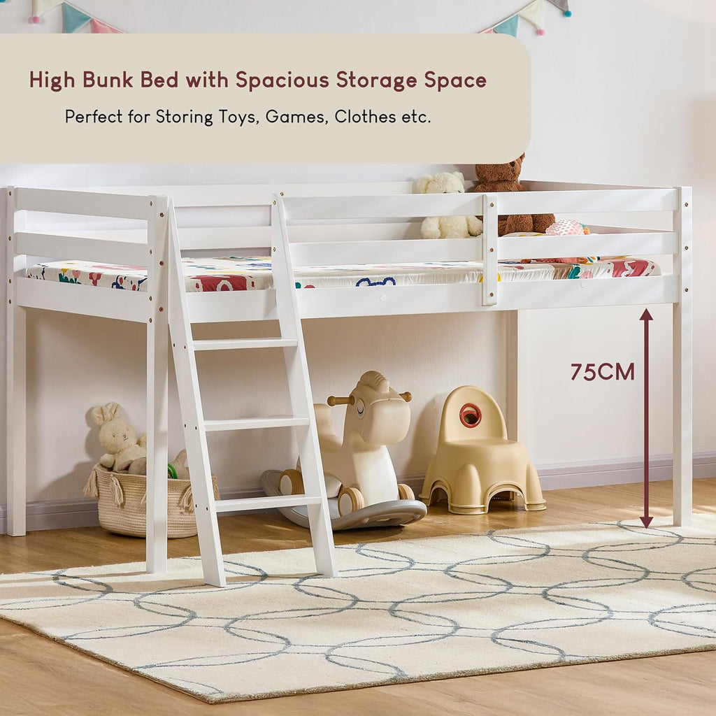 Single Bunk Bed Frame with Ladder